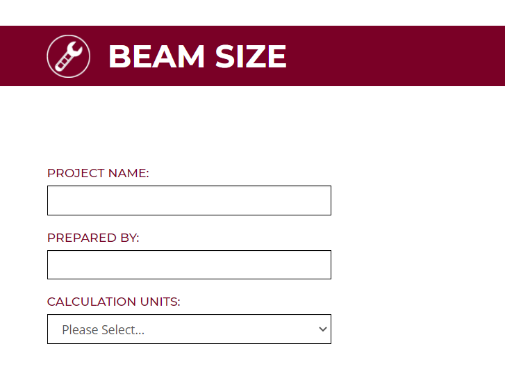 Beam Size Calculator